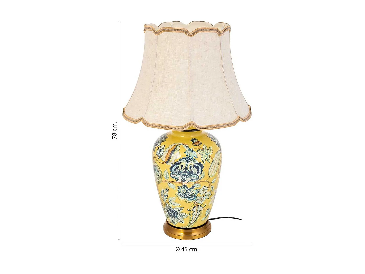 Lámpara de mesa de ceramica amarillo D45x78