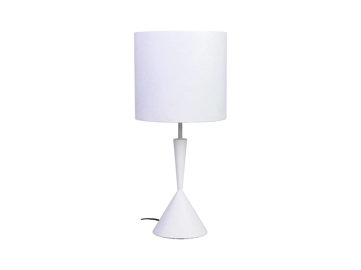 Candeeiro de mesa em metal branco 30x30x52/66h cm