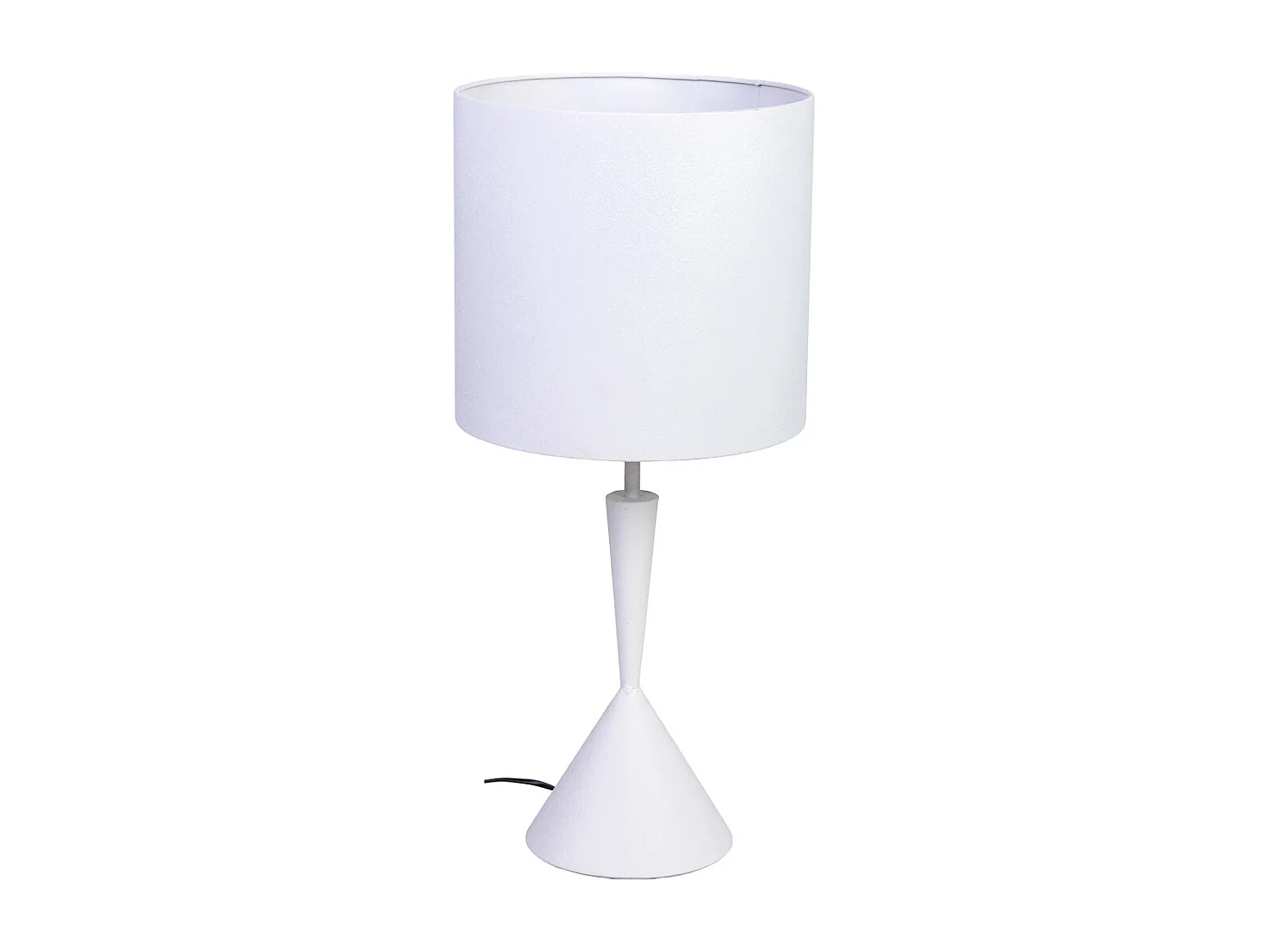 Lampe de table en métal blanc 30x30x52/66h cm