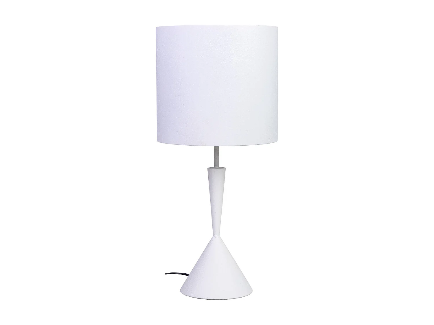 Lampe de table en métal blanc 30x30x52/66h cm