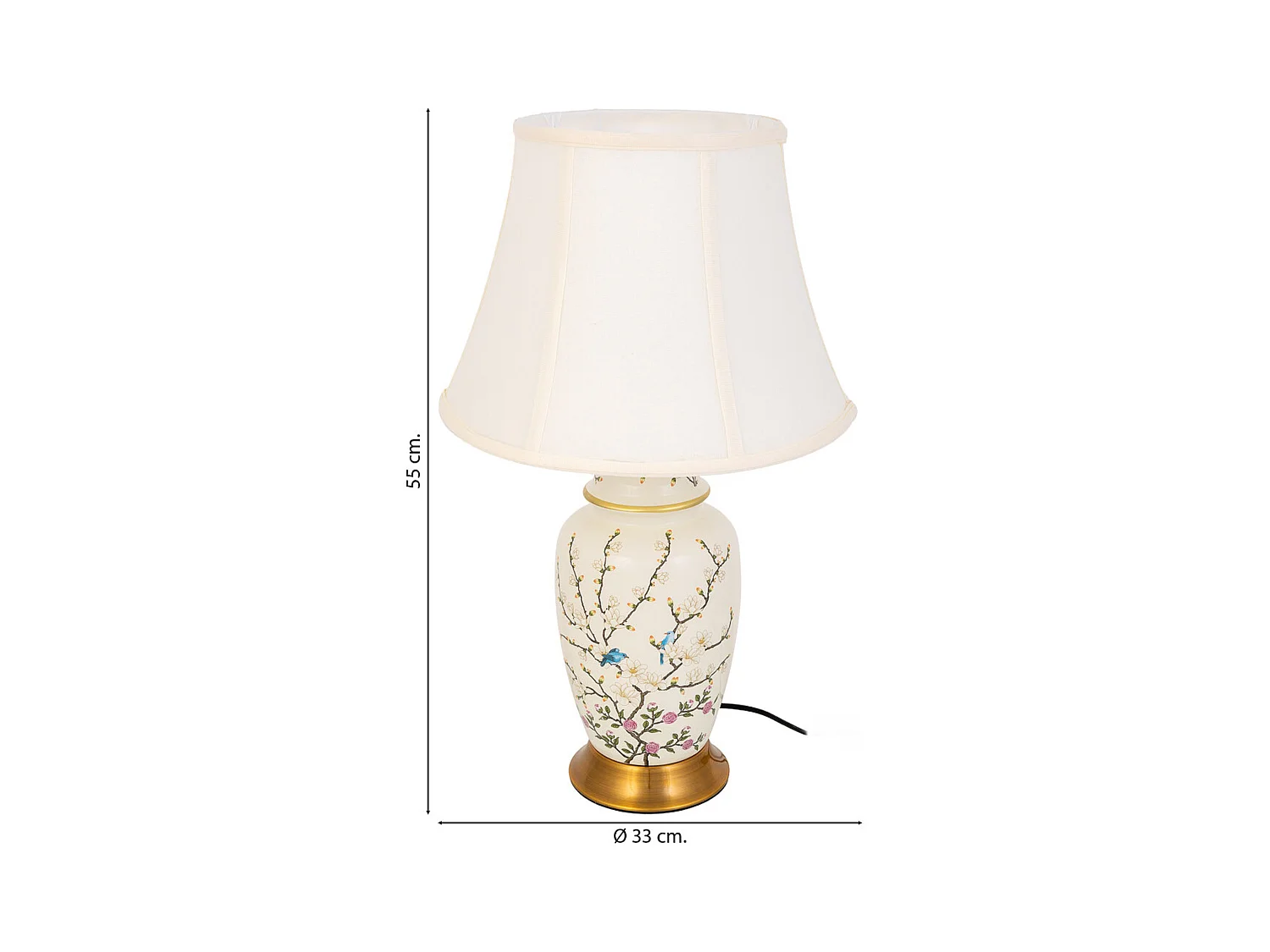 Lampe de table en céramique blanche D33x55