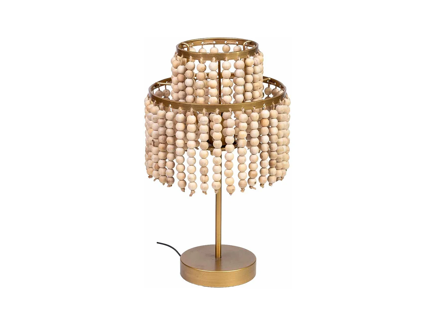 Lampe de table en métal et bois 28,5x28,5x35/50h cm