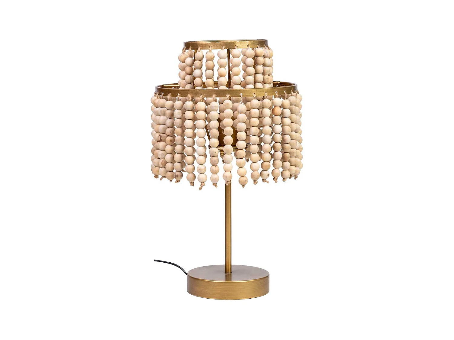 Lampe de table en métal et bois 28,5x28,5x35/50h cm