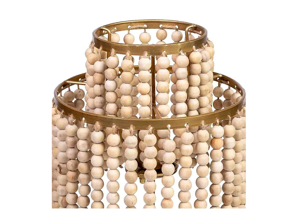 Lampe de table en métal et bois 28,5x28,5x35/50h cm