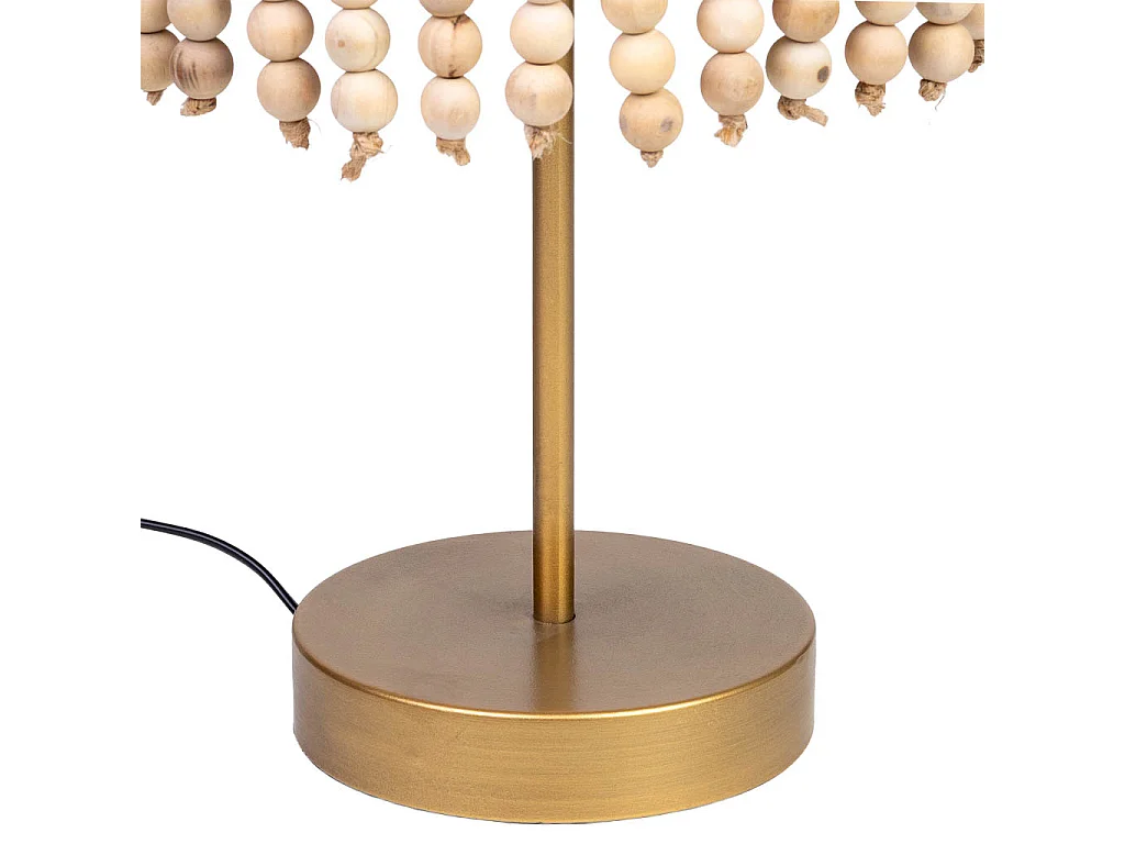 Lampe de table en métal et bois 28,5x28,5x35/50h cm