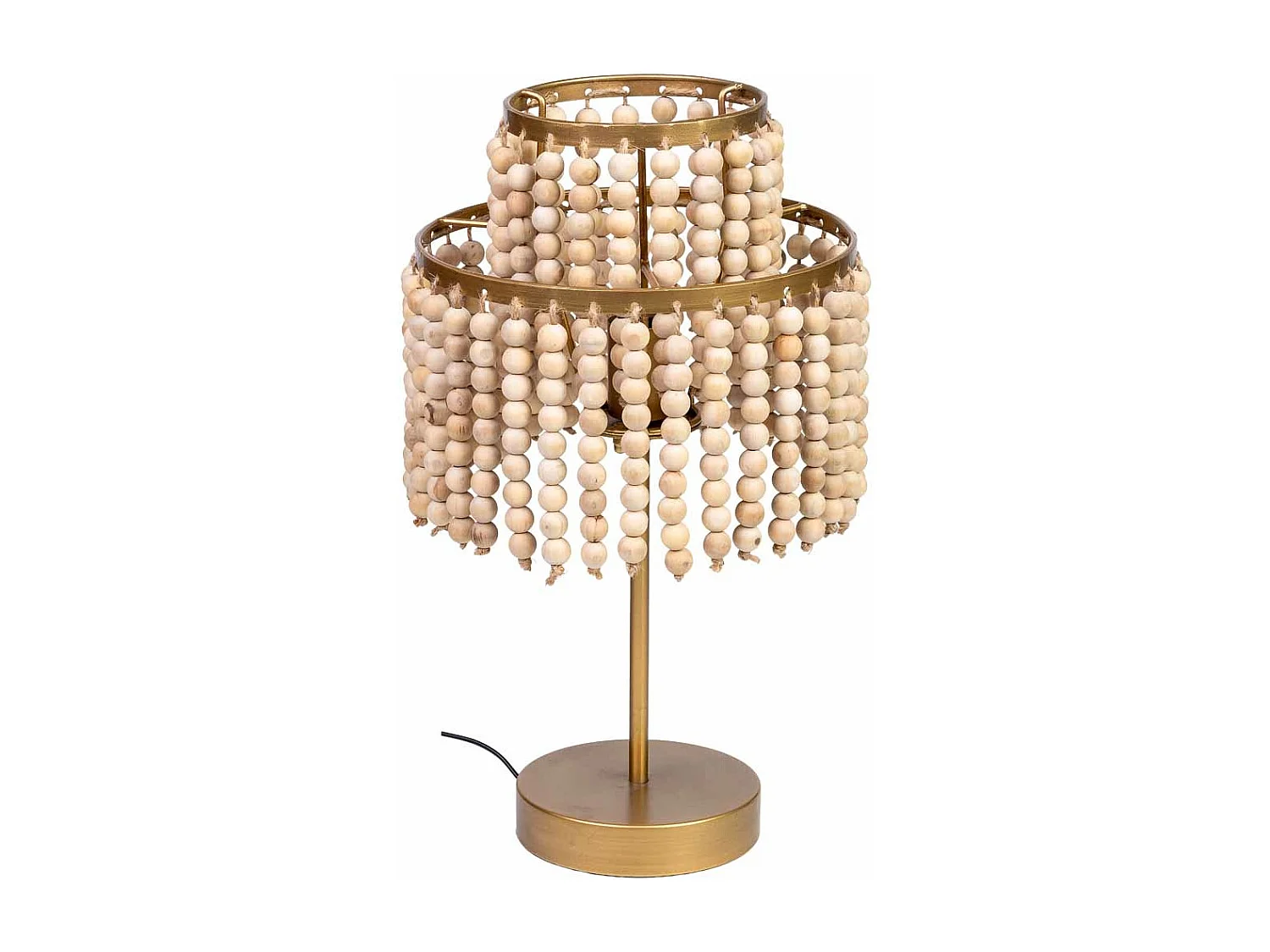 Lampe de table en métal et bois 28,5x28,5x35/50h cm