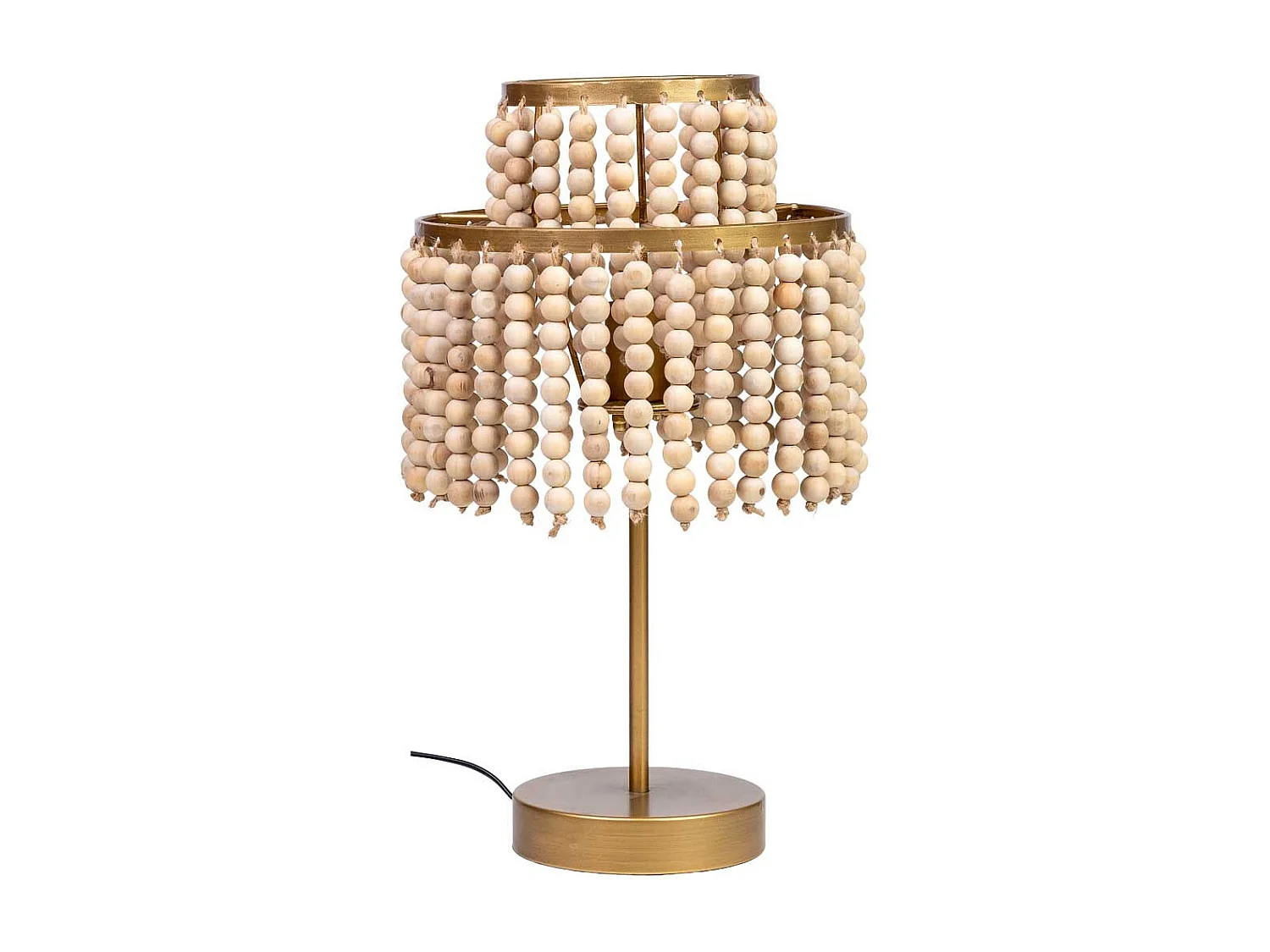 Lampe de table en métal et bois 28,5x28,5x35/50h cm