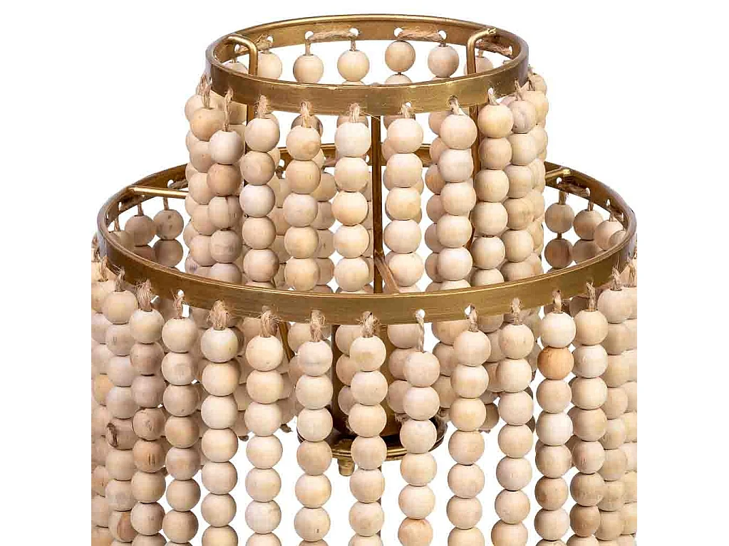 Lampe de table en métal et bois 28,5x28,5x35/50h cm