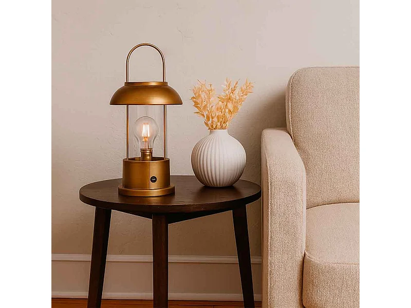 Candeeiro de mesa em metal 18x18x36,5h cm