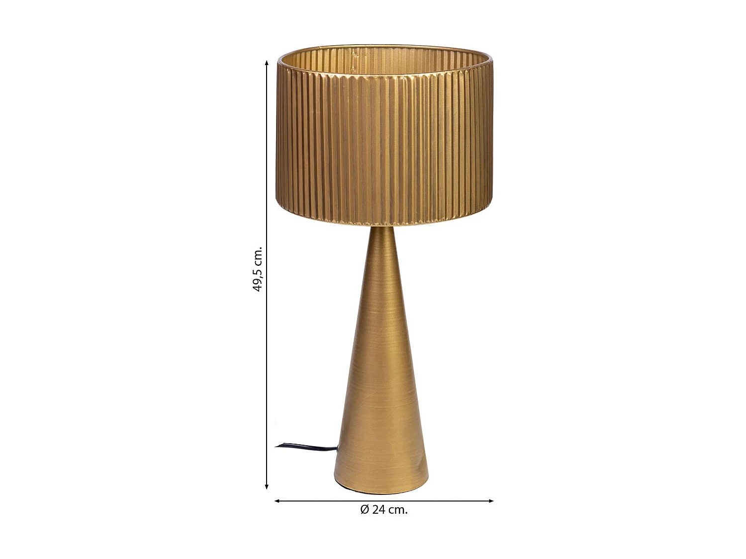 Candeeiro de mesa em metal 24x24x49,5h cm