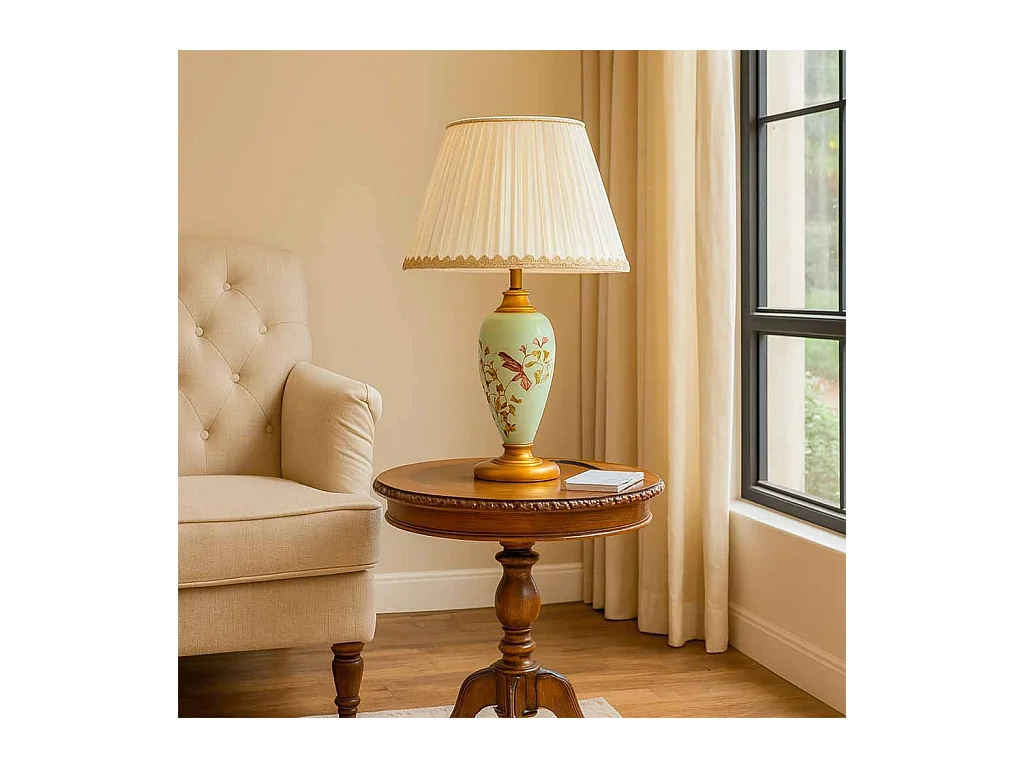 Lampe de table en céramique blanche D33x57