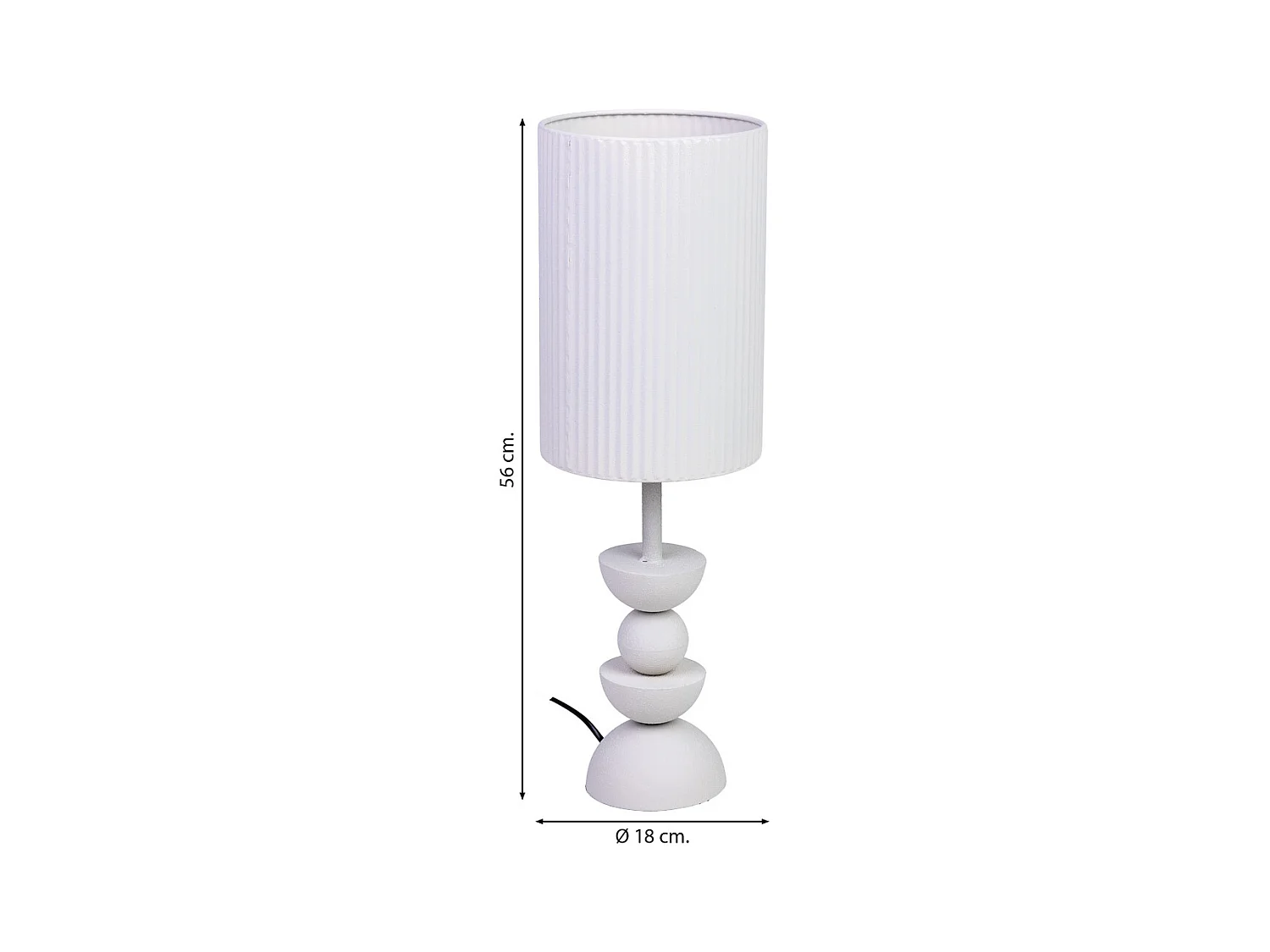 Lampe de table en métal blanc 18x18x56h cm