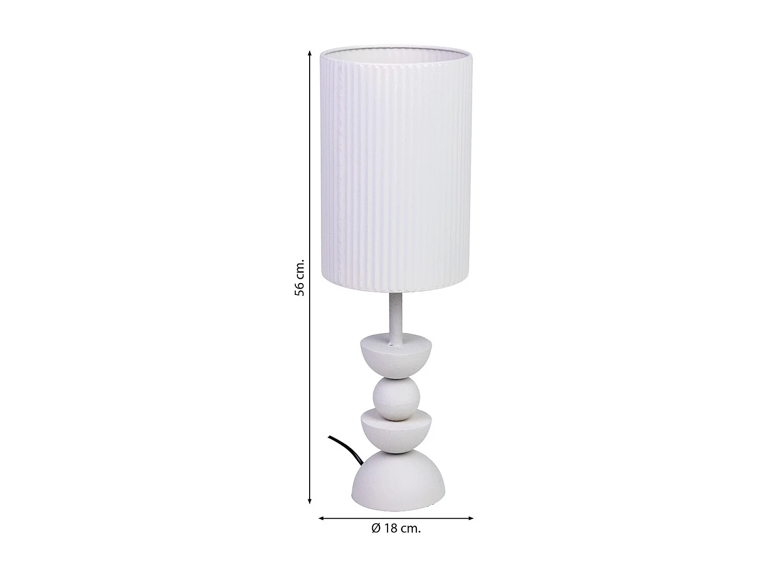 Lampada da tavolo metallo bianco 18x18x56h cm