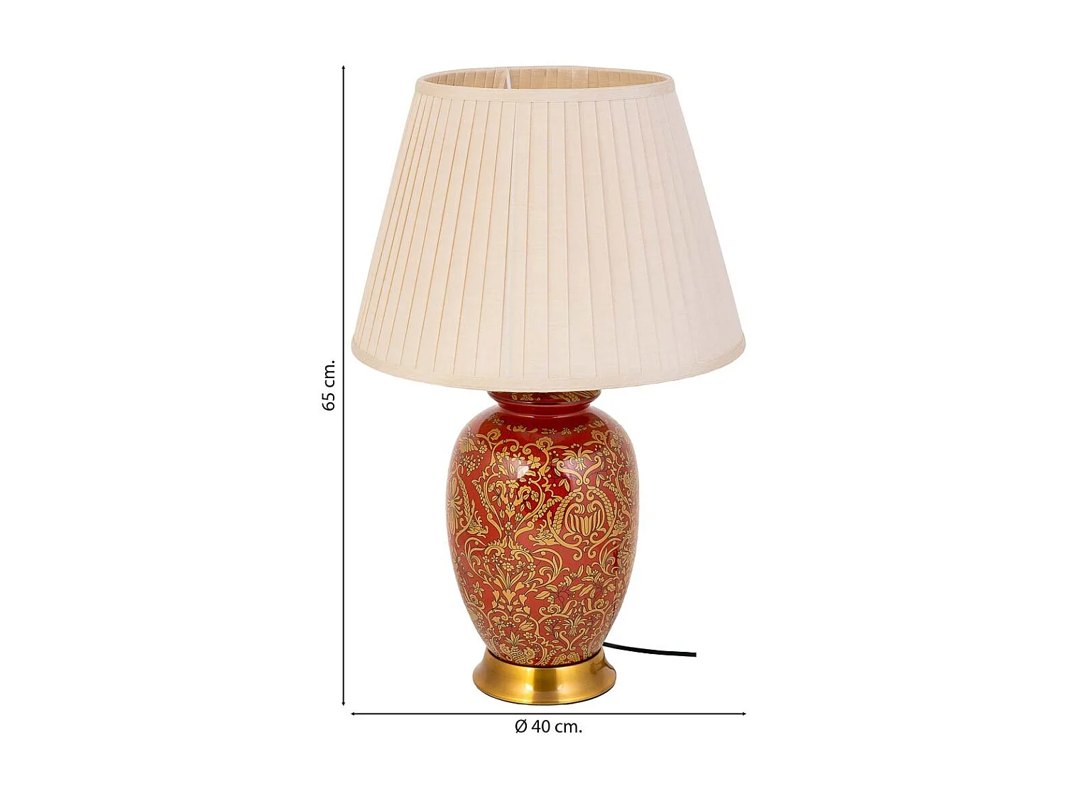 Lámpara de mesa de ceramica rojo D40x65