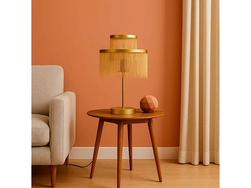 Candeeiro de mesa em metal 30x30x35/50h cm