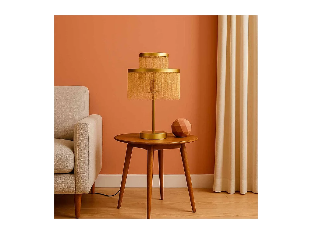 Lampe de table en métal 30x30x35/50h cm