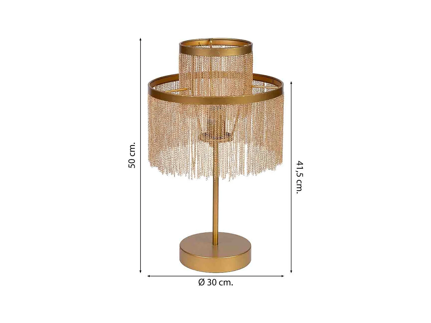 Lampe de table en métal 30x30x35/50h cm