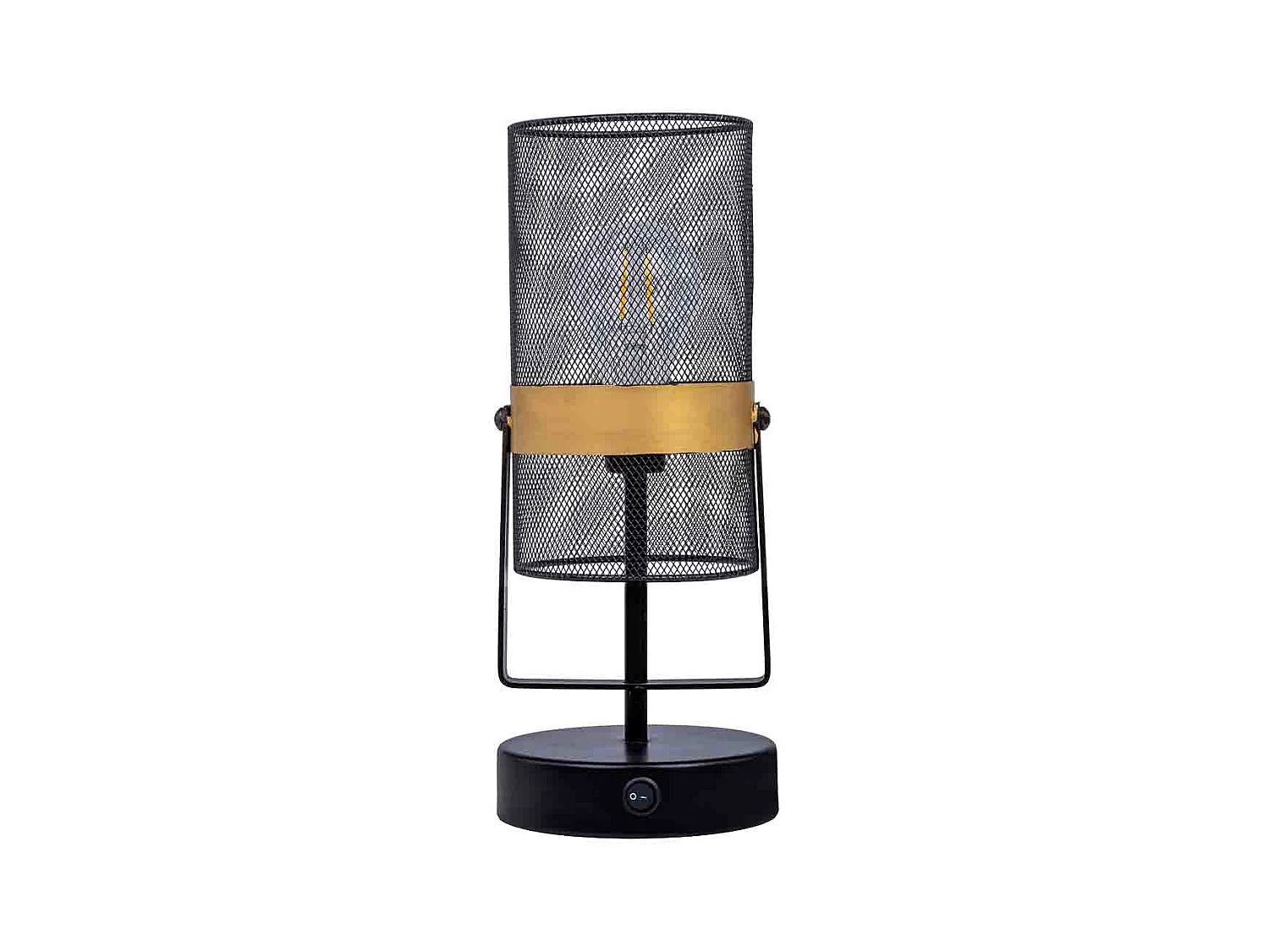 Candeeiro de mesa em metal preto com 1 foco 12,5x12,5x31h cm