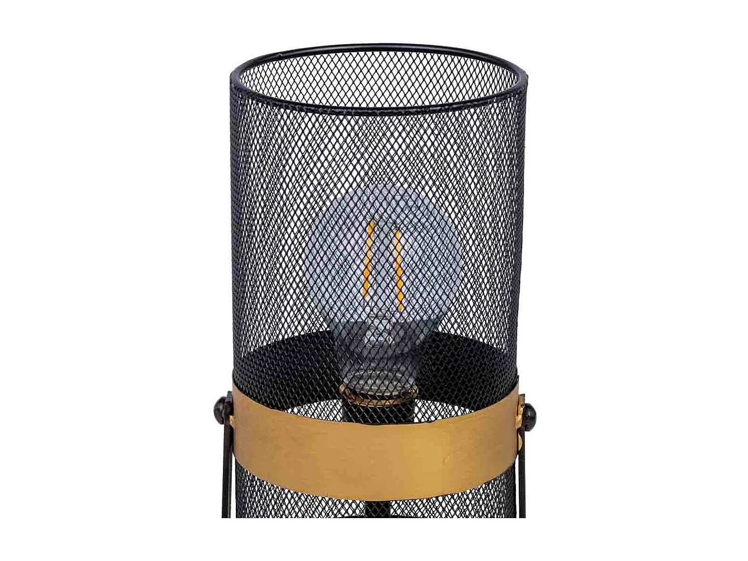 Candeeiro de mesa em metal preto com 1 foco 12,5x12,5x31h cm