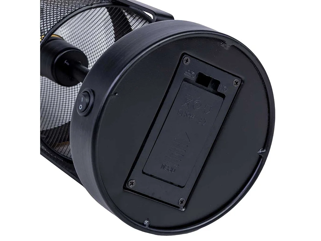 Candeeiro de mesa em metal preto com 1 foco 12,5x12,5x31h cm