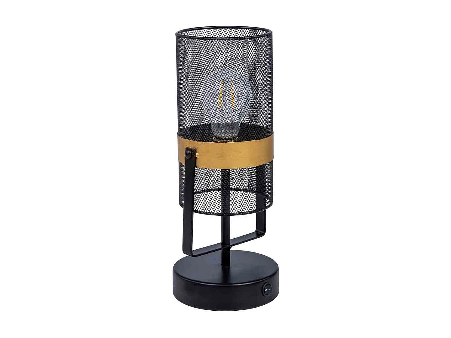 Lampada da tavolo in metallo nero con 1 faretto 12,5x12,5x31h cm