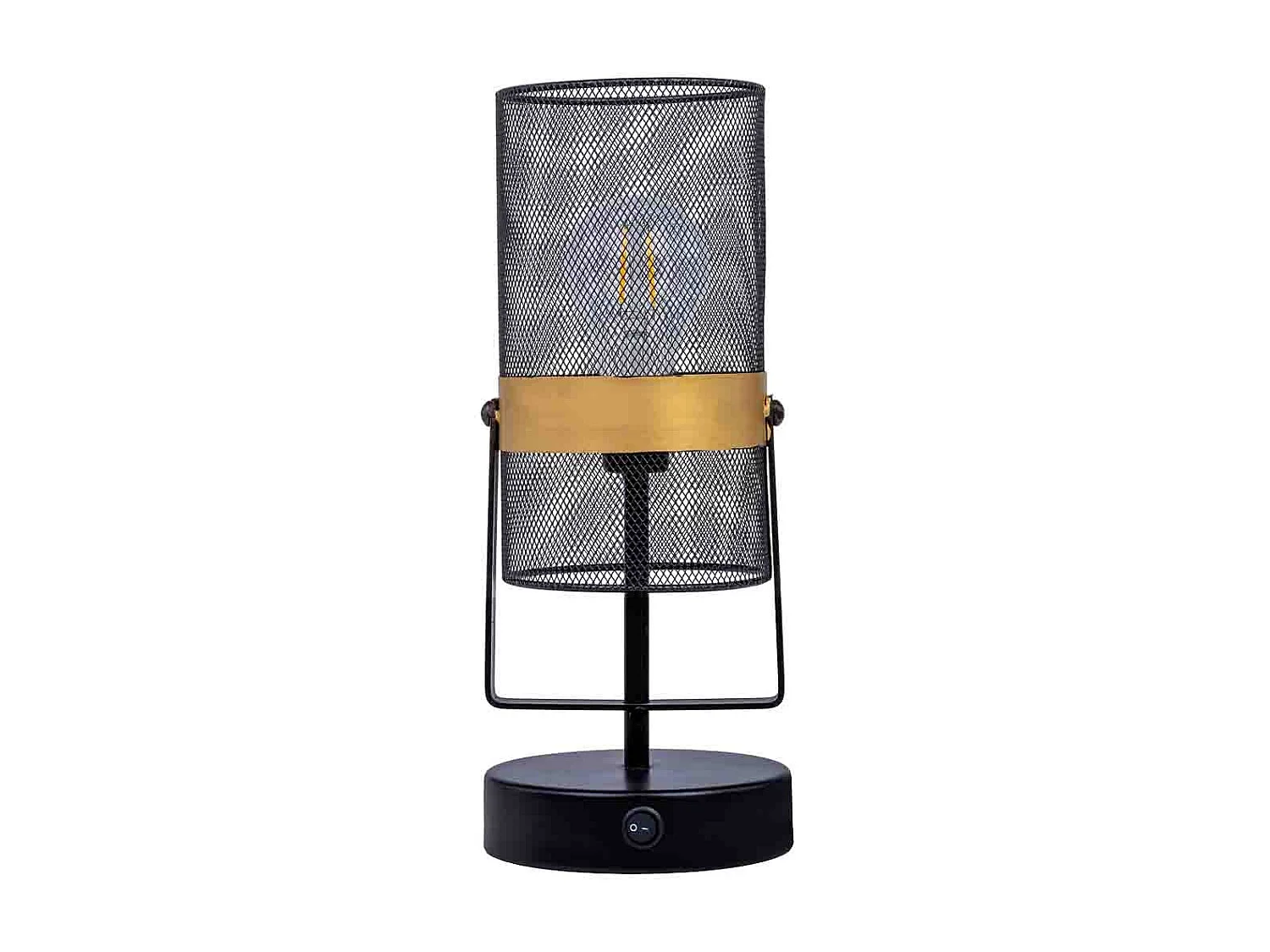 Lampada da tavolo in metallo nero con 1 faretto 12,5x12,5x31h cm