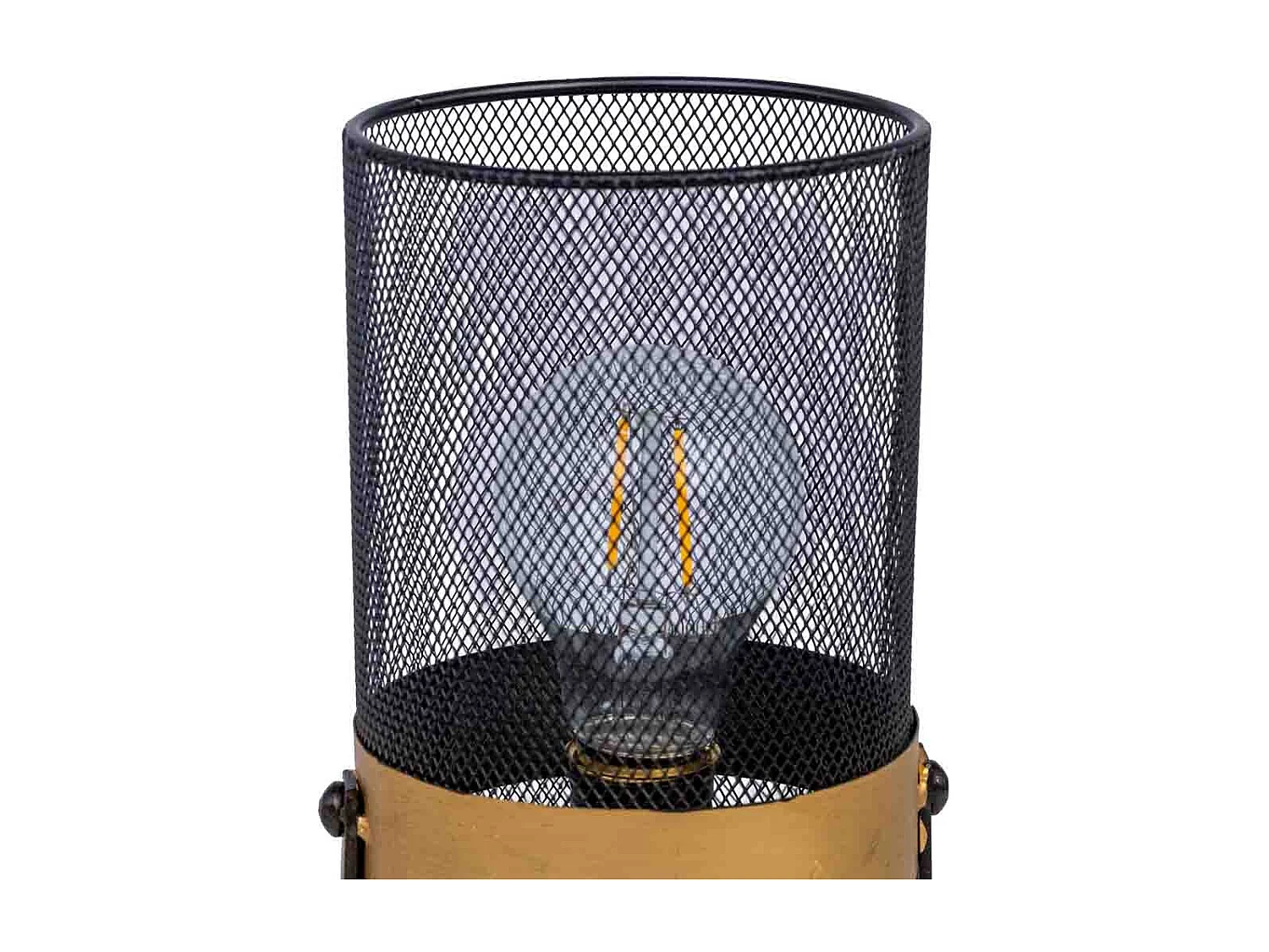 Lampada da tavolo in metallo nero con 1 faretto 12,5x12,5x31h cm