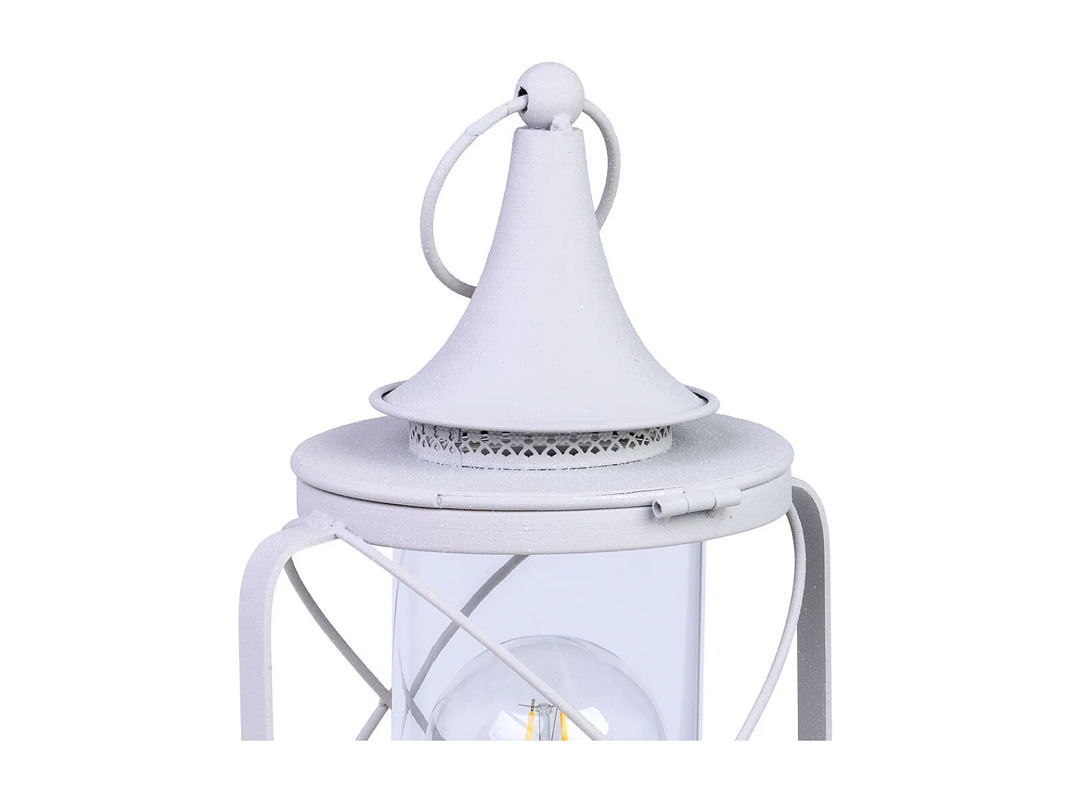 Lampe table métal blanc LED 21x18.5x46.5/52.5h cm