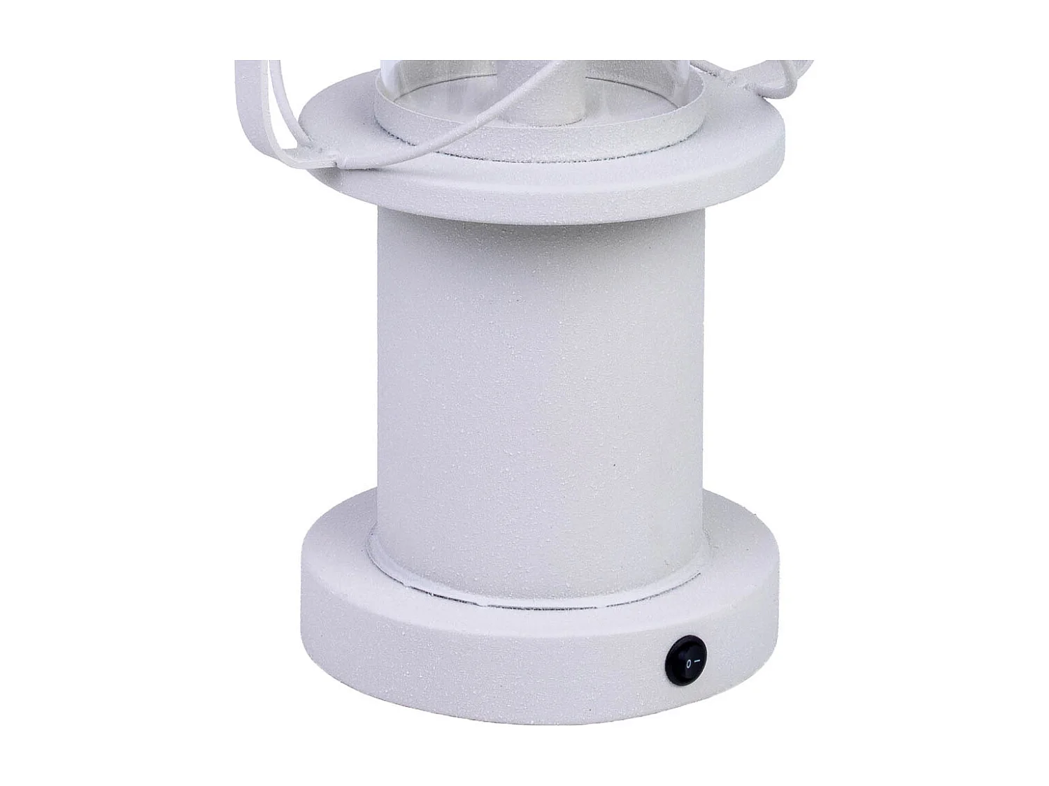 Lampe table métal blanc LED 21x18.5x46.5/52.5h cm