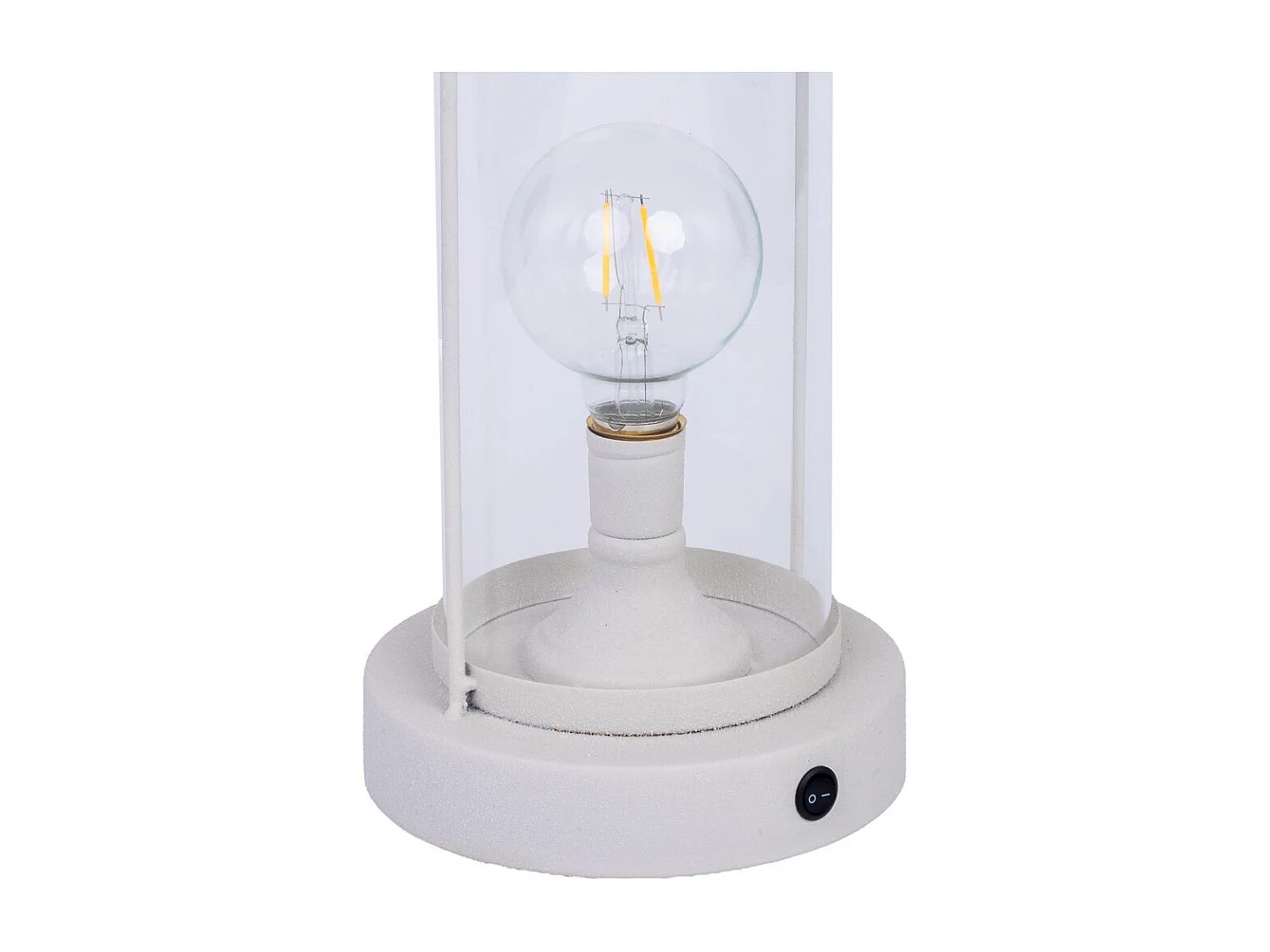 Lampe de table en métal blanc 16x16x46h cm