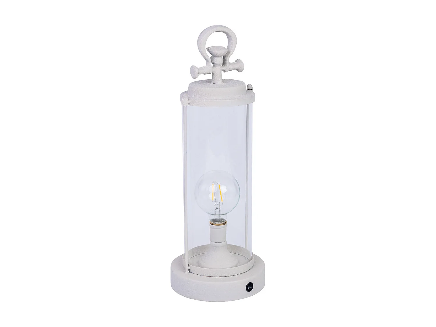 Lampe de table en métal blanc 16x16x46h cm