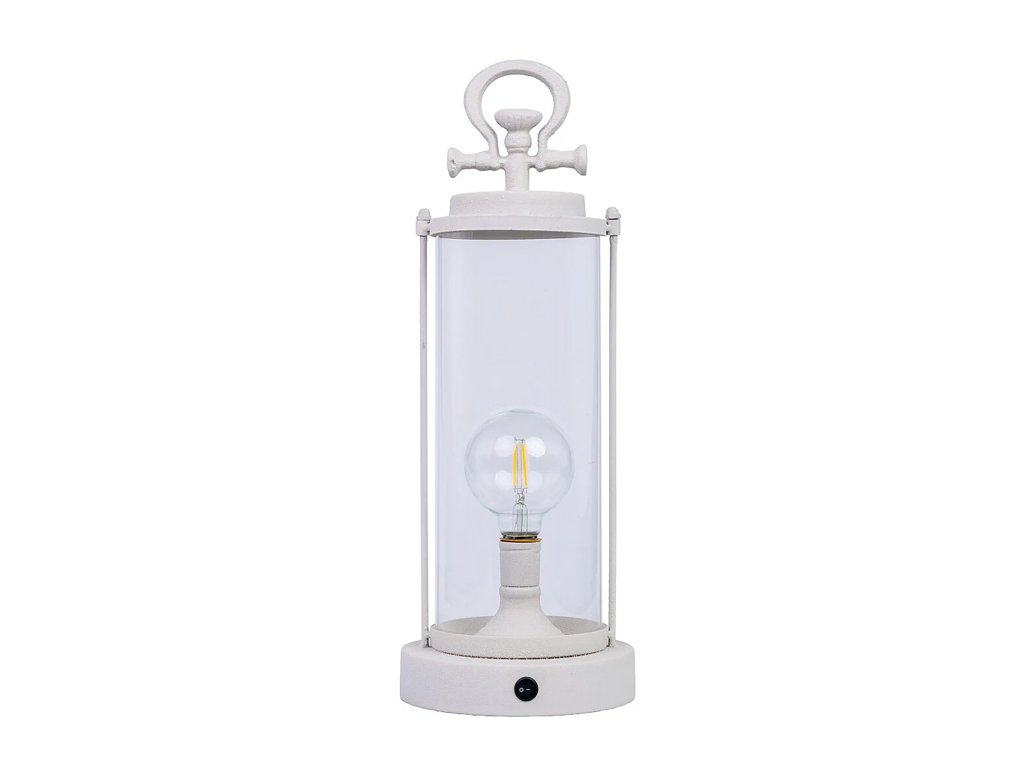 Lampe de table en métal blanc 16x16x46h cm