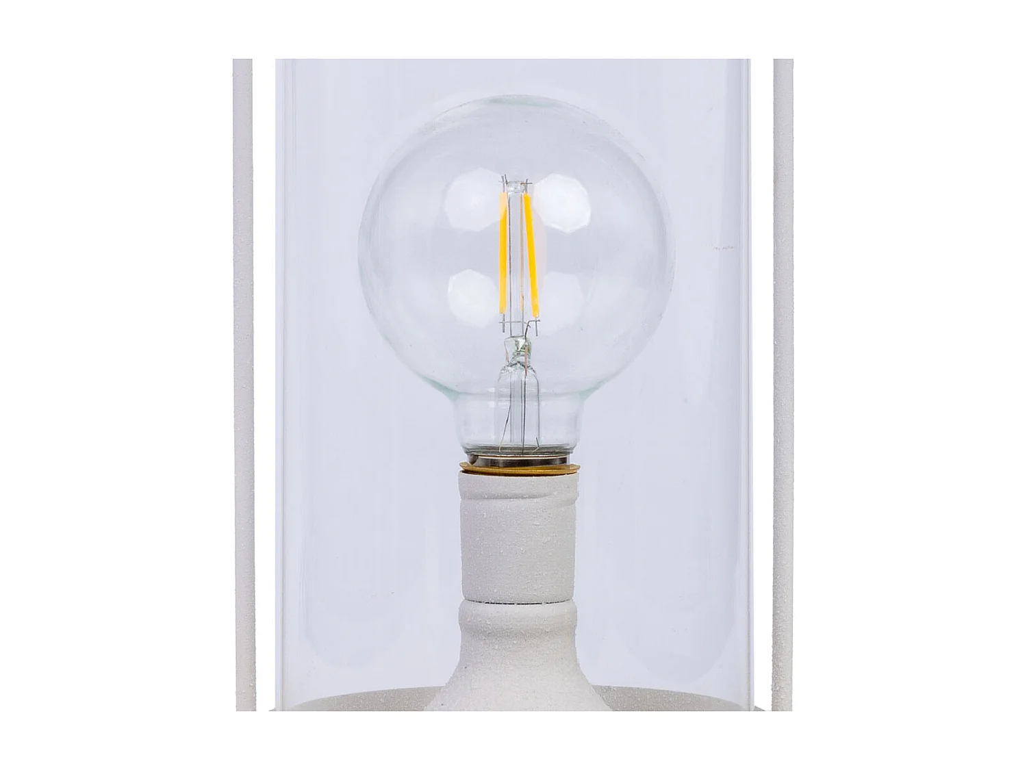 Lampe de table en métal blanc 16x16x46h cm
