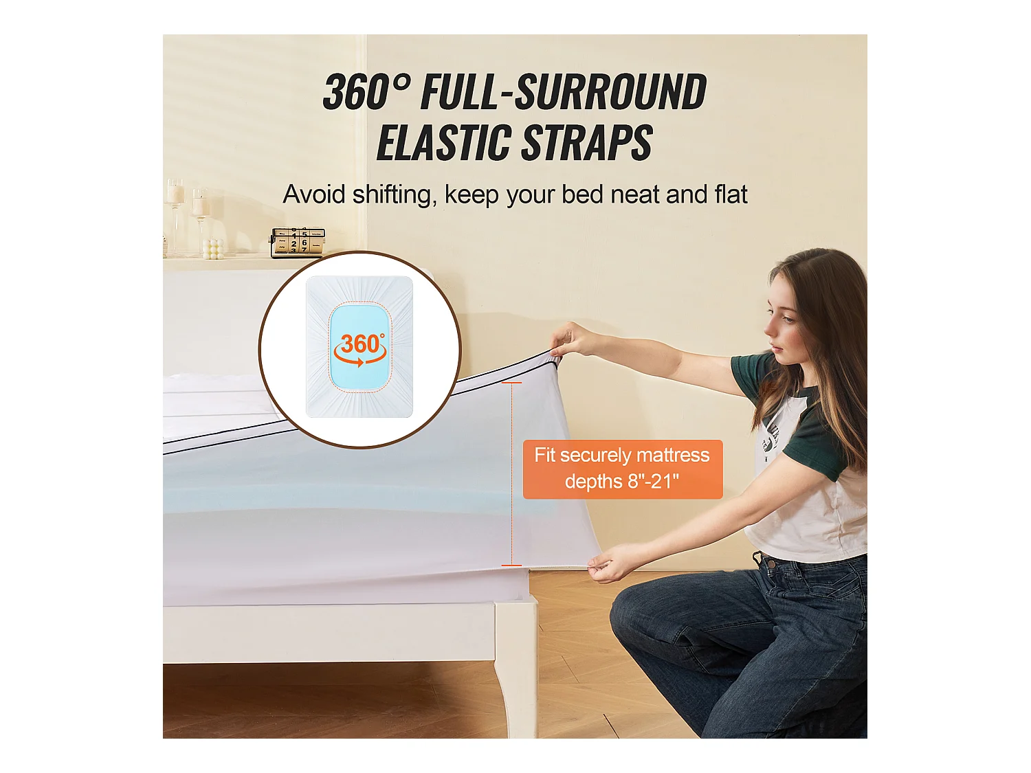 Surmatelas SucceBuy, Premium Mousse à Mémoire de Forme, Rembourrage en Fibres, Queen, Épaisseur 7,6 cm