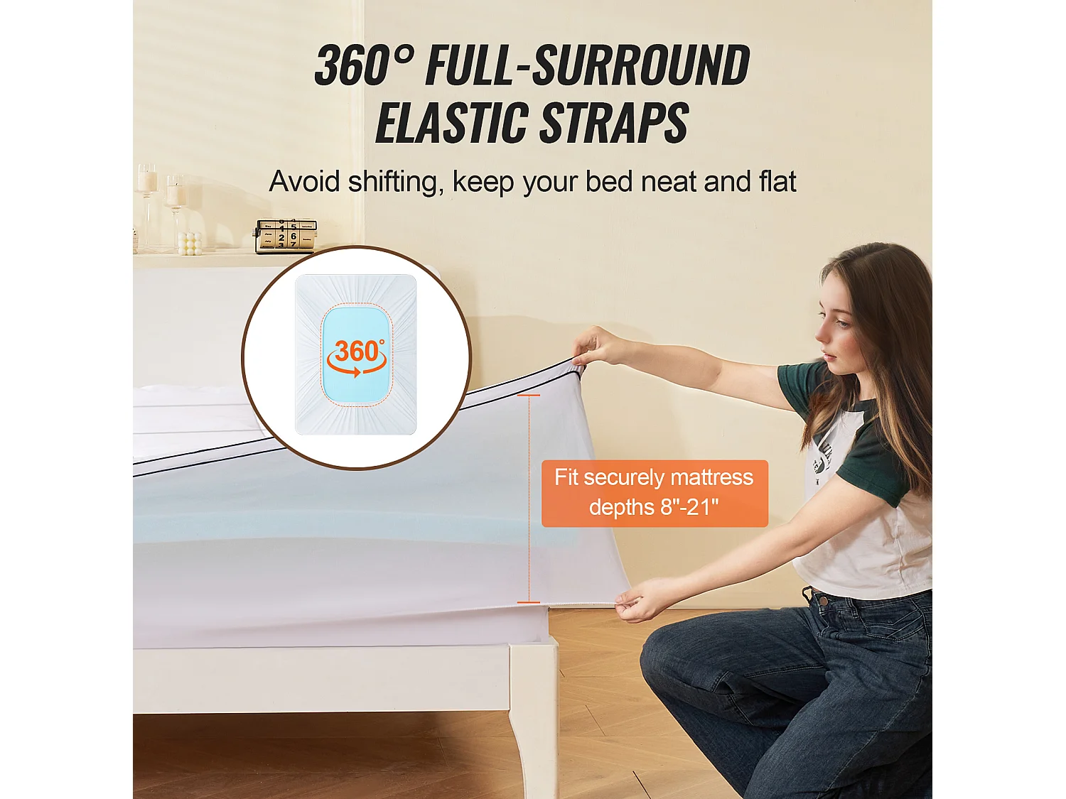 Surmatelas SucceBuy, Premium Mousse à Mémoire de Forme, Rembourrage en Fibres, Queen, Épaisseur 7,6 cm