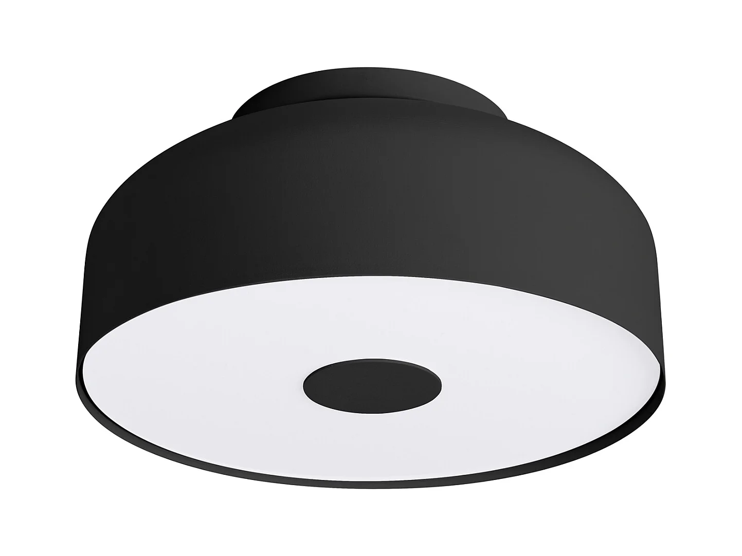 Plafonnier Omiq Moderne En Acier/Pvc - 4 Sources Lumineuses - L.30 X H.15 Cm - Noir