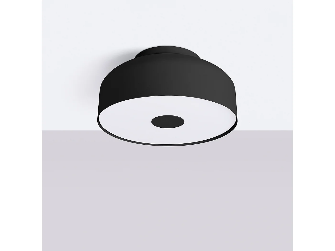 Plafonnier Omiq Moderne En Acier/Pvc - 4 Sources Lumineuses - L.30 X H.15 Cm - Noir