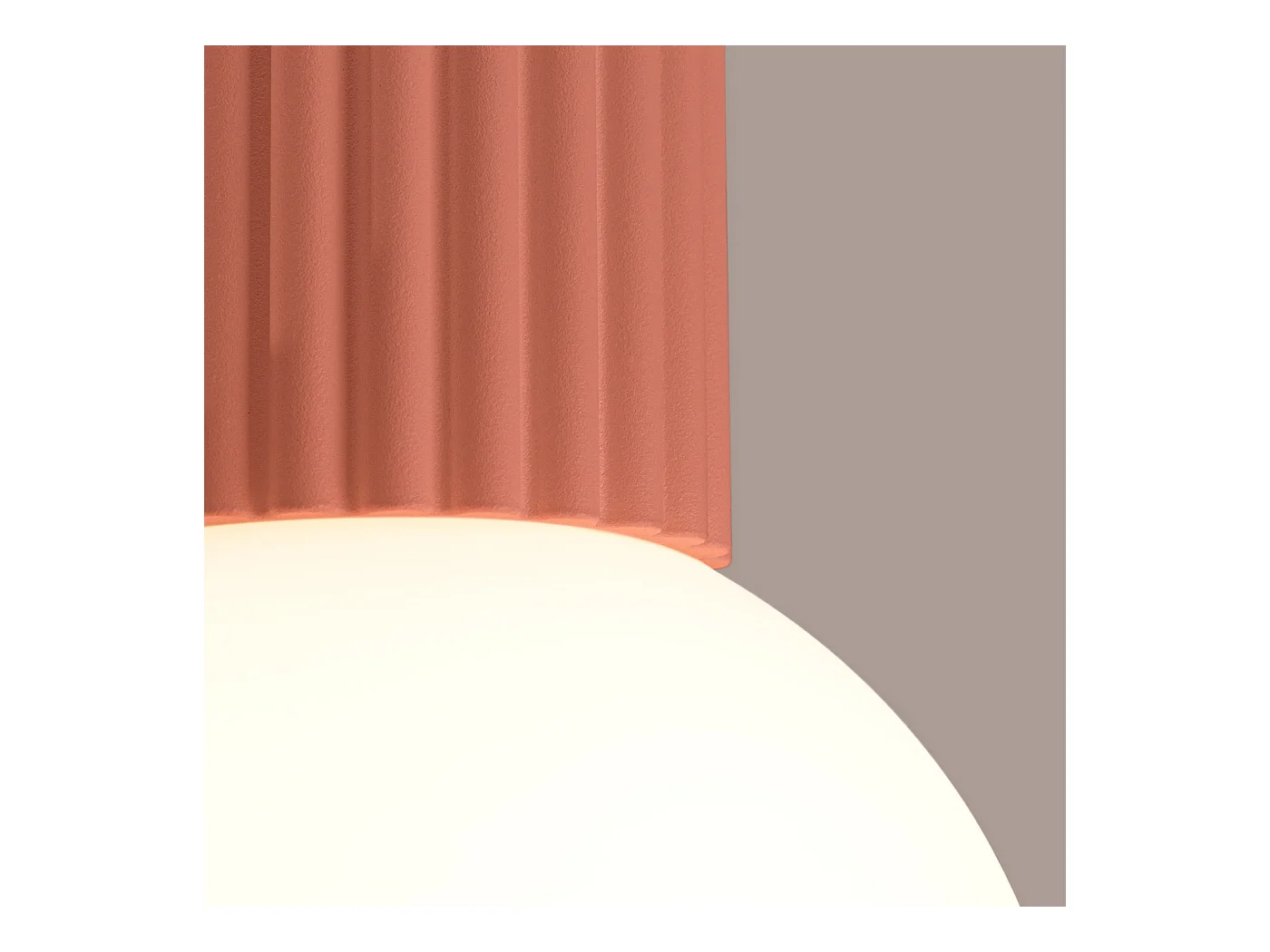 Plafonnier Halo Moderne En Aluminium/Verre - 1 Sources Lumineuses - L.12 X H.21 Cm - Pêche