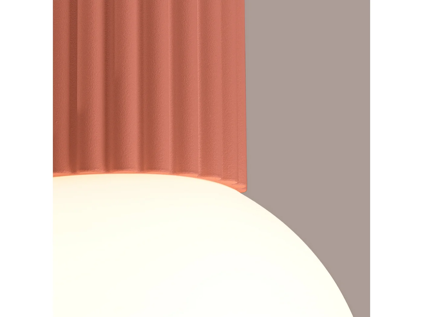 Plafonnier Halo Moderne En Aluminium/Verre - 1 Sources Lumineuses - L.12 X H.21 Cm - Pêche