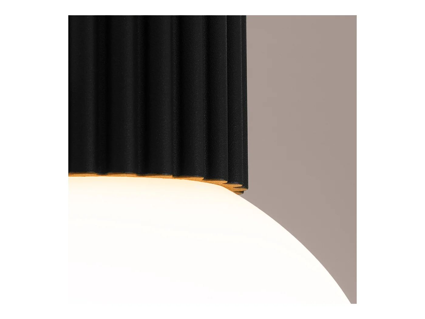 Plafonnier Halo Moderne En Aluminium/Verre - 1 Sources Lumineuses - L.12 X H.21 Cm - Noir