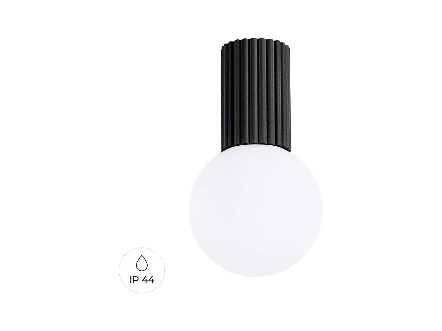 Plafonnier Halo Moderne En Aluminium/Verre - 1 Sources Lumineuses - L.12 X H.21 Cm - Noir