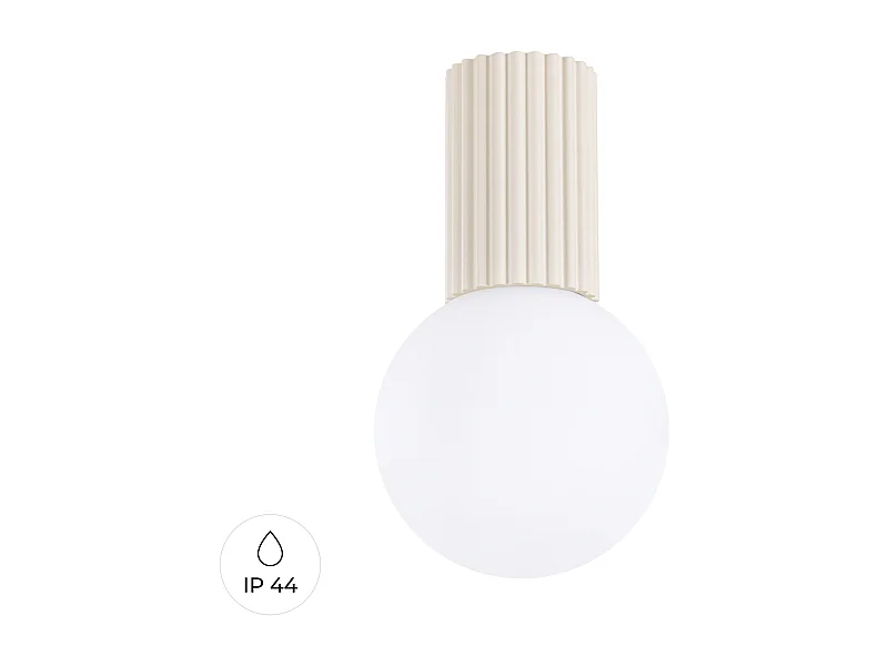 Deckenleuchte Halo Modern Aus  Aluminium/Glas - 1 Lichtquellen - L.12 X H. Cm - Beige