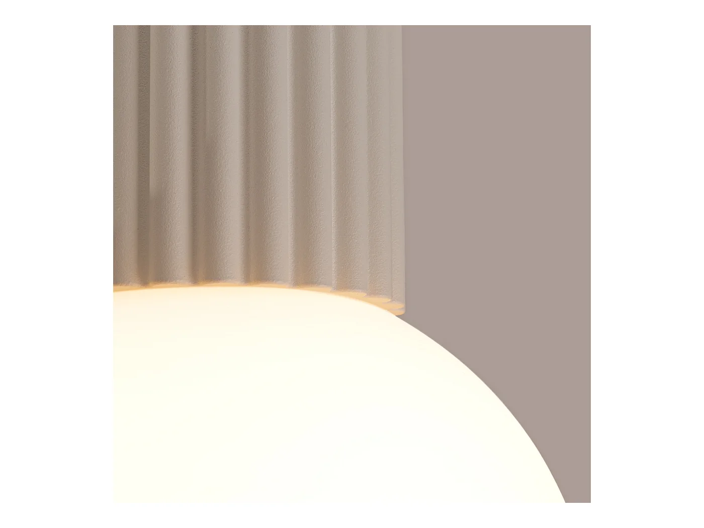 Plafonnier Halo Moderne En Aluminium/Verre - 1 Sources Lumineuses - L.12 X H.21 Cm - Beige