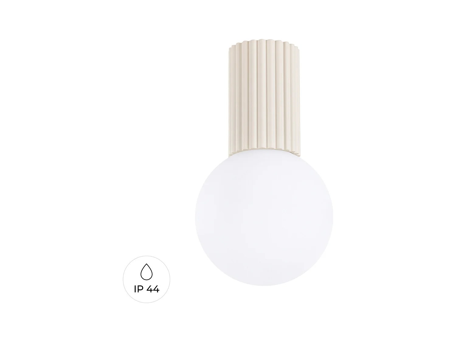 Plafonnier Halo Moderne En Aluminium/Verre - 1 Sources Lumineuses - L.12 X H.21 Cm - Beige