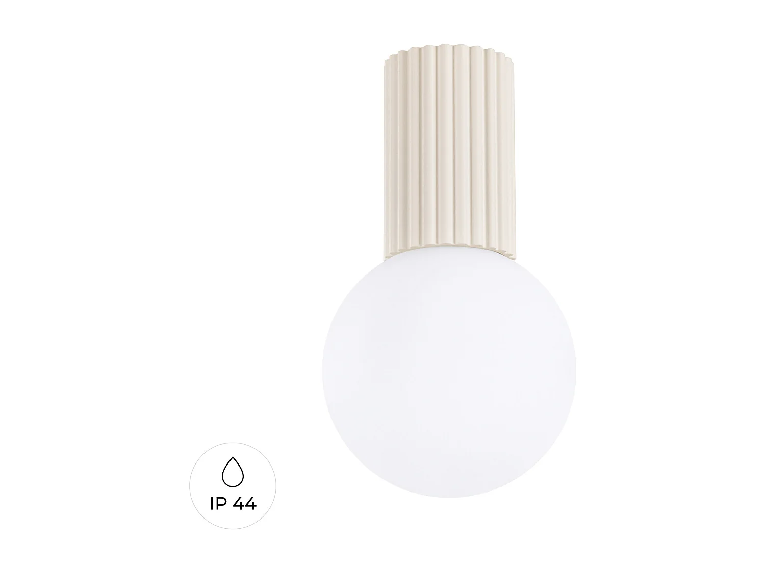 Plafonnier Halo Moderne En Aluminium/Verre - 1 Sources Lumineuses - L.12 X H.21 Cm - Beige