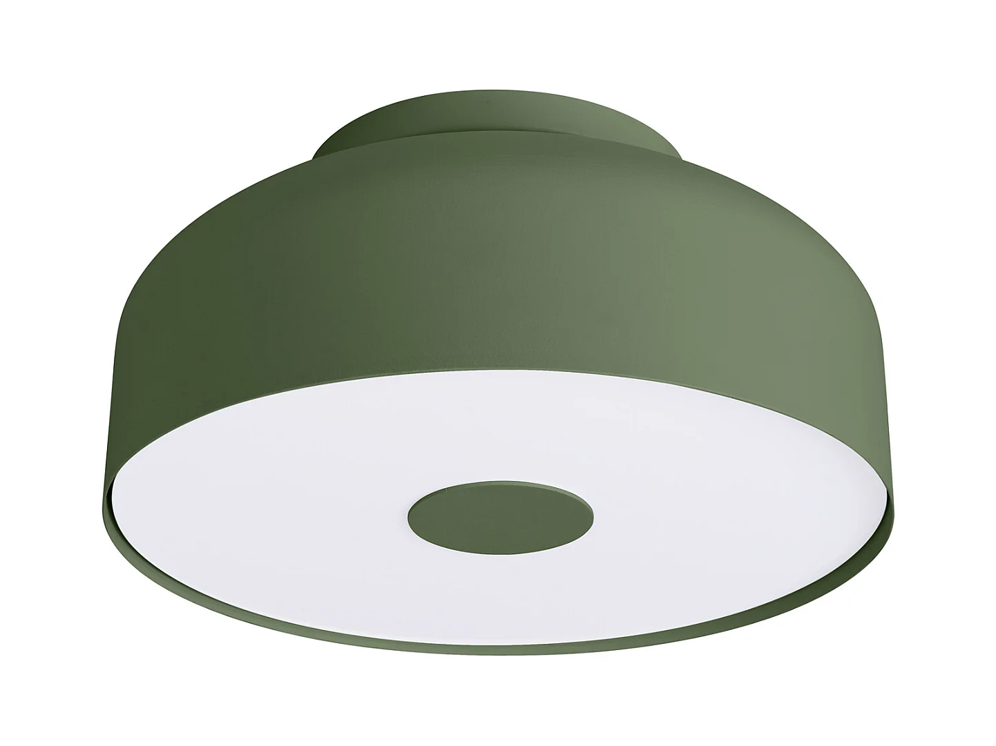 Plafonnier Omiq Moderne En Acier/Pvc - 4 Sources Lumineuses - L.30 X H.15 Cm - Vert Olive