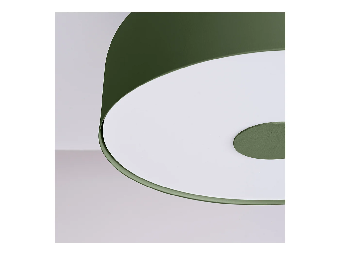 Plafonnier Omiq Moderne En Acier/Pvc - 4 Sources Lumineuses - L.30 X H.15 Cm - Vert Olive