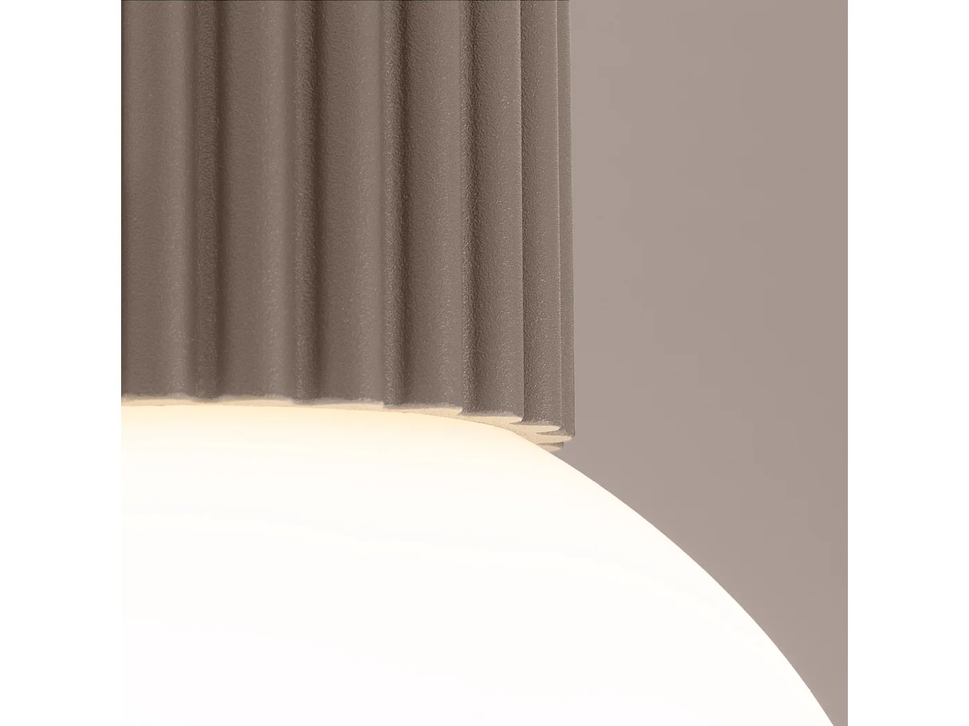 Plafonnier Halo Moderne En Aluminium/Verre - 1 Sources Lumineuses - L.12 X H.21 Cm - Taupe