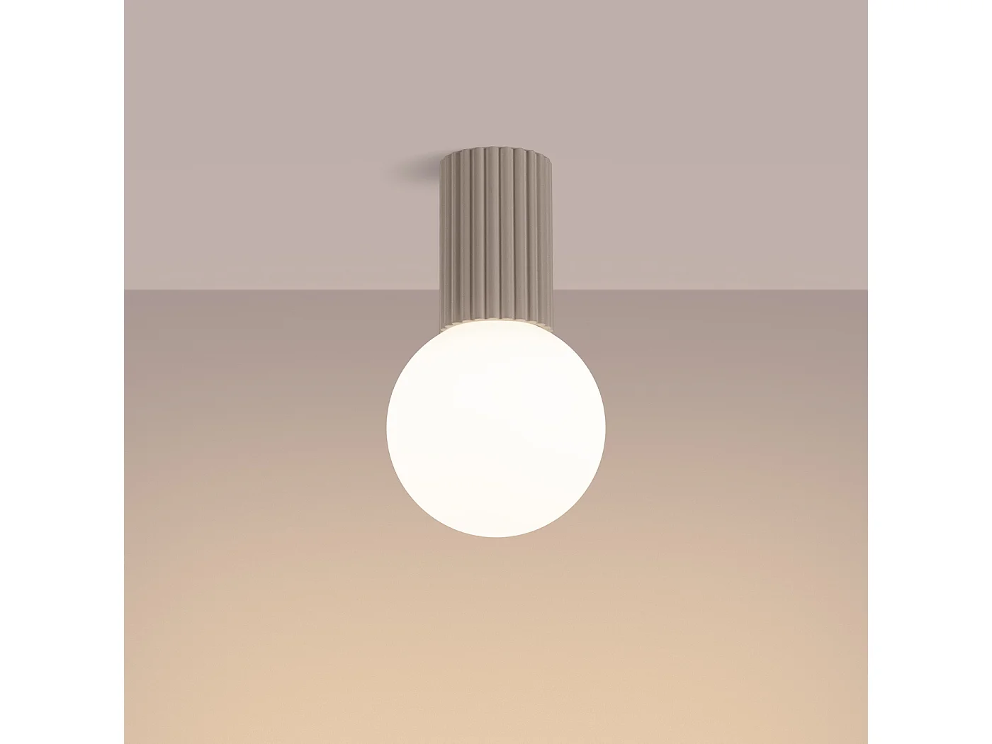 Luminária De Teto Halo Moderno, Alumínio/Vidro - 1 Lichtbronnen - L.12 X H.21 Cm - Cinza