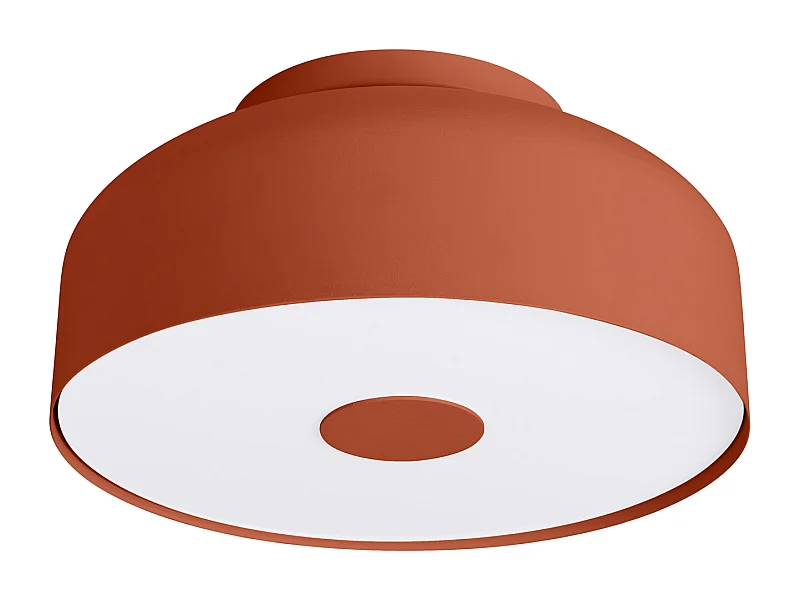 Plafonnier Omiq Moderne En Acier/Pvc - 4 Sources Lumineuses - L.30 X H.15 Cm - Ocre Rouge